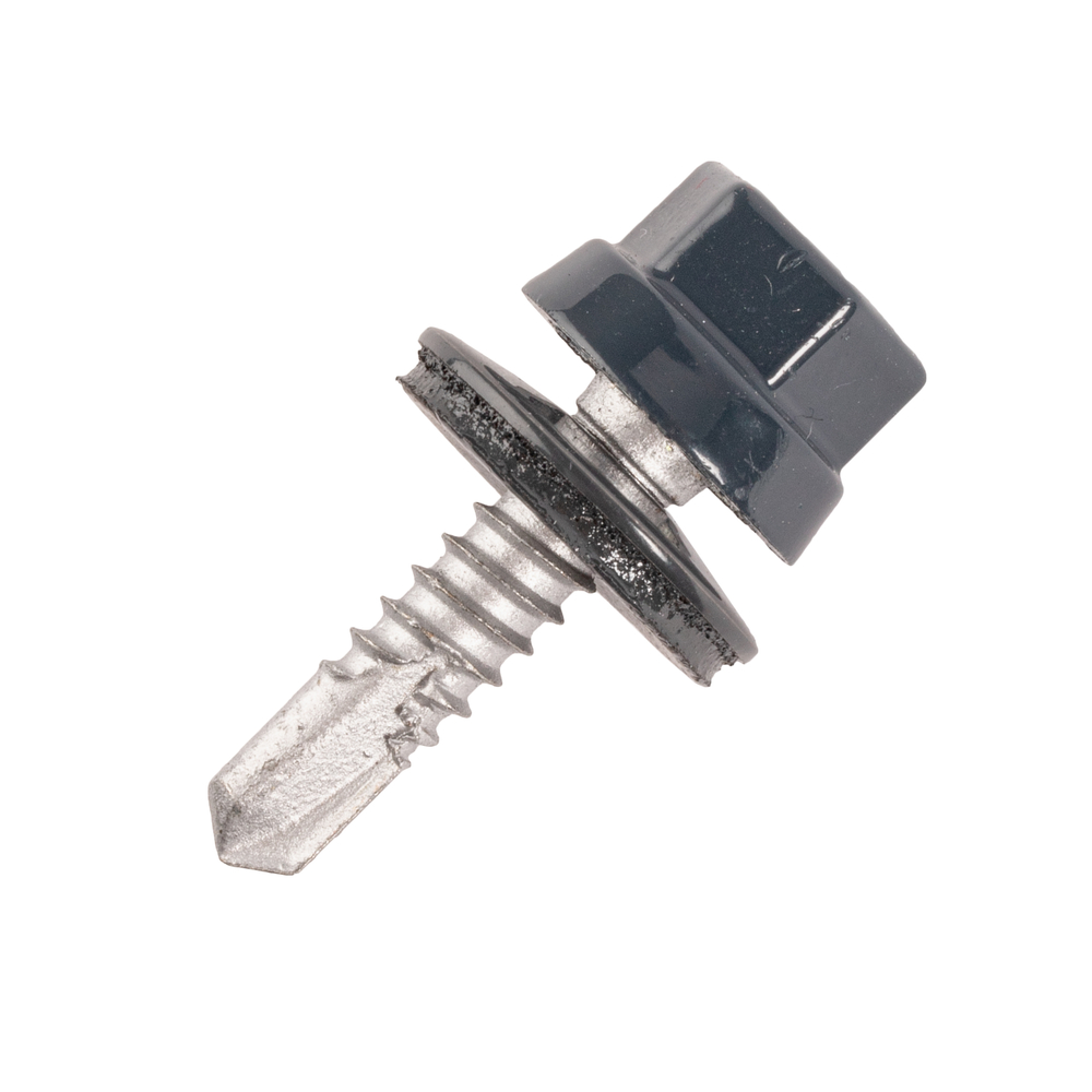 100 Vis bac acier - plage - support métal ZED - TH12-6,3x25mm - RAL9006 - SCELL-IT - ZTZR-63025-9006