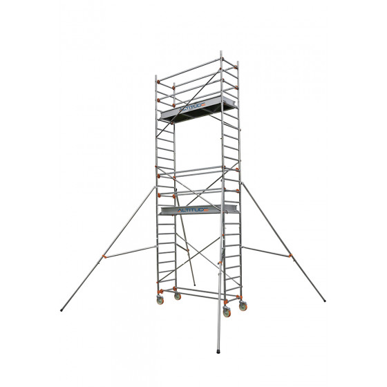 Échafaudage roulant aluminium DUARIB AL205 base standard + lisse hauteur travail 6.90 m  - 513715