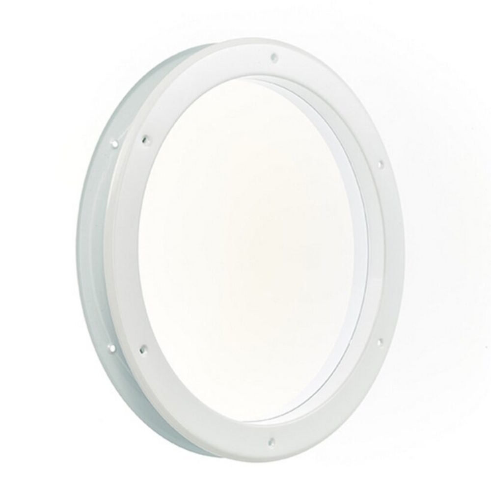 Hublot de porte rond Ø 38.5 cm métal blanc  - MOTTEZ - B409S2METBC39