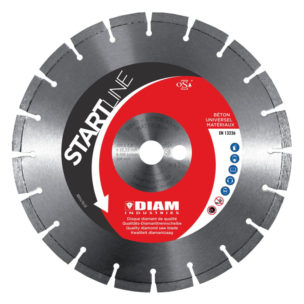 Disque diamanté béton/brique/parpaings/pierre de bordure BS60 - Ø 400 mm - DIAM INDUSTRIES - BS60400/20 
