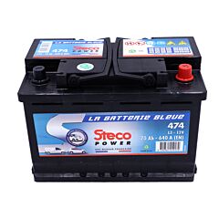 Batterie 12V 70Ah 640A 278x175x190 stecopower - 474