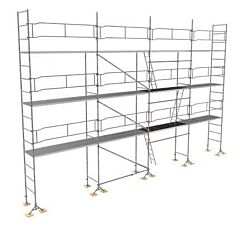 Echafaudage ACIER fixe M49 104 m² MASTER PLUS  structure + planchers acier + accès - TUBESCA - 0P000968