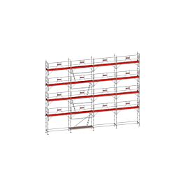Echafaudage ALTRAD Facadier AERIS 130 m²-Structure longueur 13 m x hauteur de travail 10 m garde corps sécurité au montage avec planchers- L45P130GSP