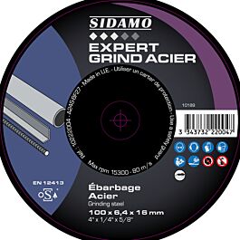 DISQUE EXPERT GRIND ACIER ∅100 x 6.4 x 16 - SIDAMO - 10222004