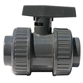 VANNE DOUBLE UNION POIGNEE GRISE PVC BVD FF 75 - RENSON - 110380