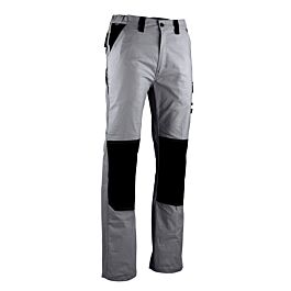 Pantalon bicolore poches genouillères été PLUTON GRIS NOIR - LMA LEBEURRE - 1454