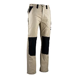 Pantalon bicolore poches genouillères été PLUTON SABLE NOIR - LMA LEBEURRE - 1454