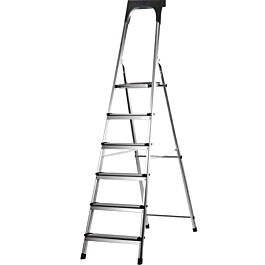 Escabeau alu / acier 6 marches avec porte outils DRAKKAR EQUIPEMENT - 14884