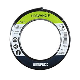 BOBINOT HO3VVH2-F 2X0.75 MM² 10M NOIR - DEBFLEX - 155323