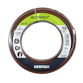 BOBINOT HO3VVH2-F 2X0.75 MM² 10M MARRON - DEBFLEX - 155326