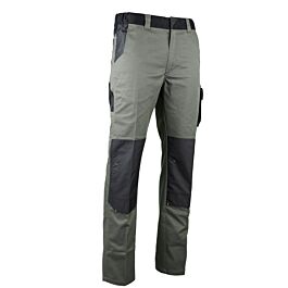Pantalon bicolore stretch poches genoux THOR KAKI GRIS F - LMA LEBEURRE - 1820
