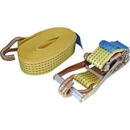 SANGLE D'ARRIMAGE 50MM 12M 5T CLIQUET + CROCHET DOIGTS SOUDES - ARRIMUP - 18389