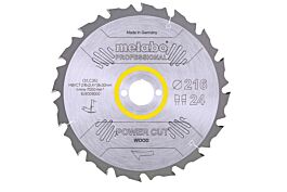 Lame de scie « power cut wood - professional », 216x30, Z24 WZ 5° nég. - METABO - 628009000