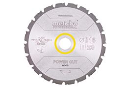 Lame de scie « power cut wood - professional », 216x30, Z20 WZ 5° nég. - METABO - 628230000