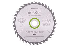 Lame de scie« cordless cut wood - professional », 165x20 Z36 WZ 15° - METABO - 628295000