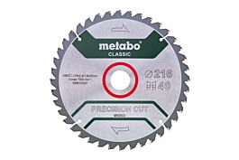 Lame de scie « precision cut wood - classic », 216x30 Z40 WZ 5°nég. /B - METABO - 628652000
