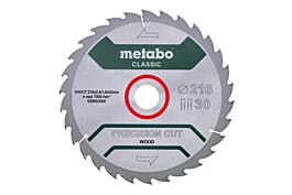 Lame de scie « precision cut wood - classic », 216x30 Z30 WZ 22° /B - METABO - 628653000