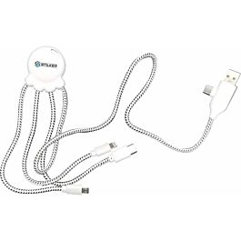 CÂBLE DE CHARGE MULTI-EMPREINTES DOUBLE ENTRÉE USB/USB-C - STILKER - 03030