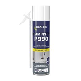 Mousse polyuréthane FOAM'N'FILL P990 - Blanc 500ml - Lot de 12 - BOSTIK - 30623788