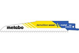 5 lames de scie sabre « demolition wood + metal » 150 x 1,6 mm - METABO - 631925000