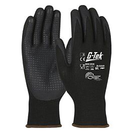 Gants doublure plastique recyclé enduction nitrile/picots 3RX noir - Lot de 12 - G-TEK - 31-5131R-ET