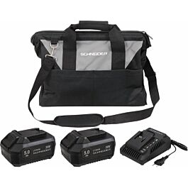 PACK 2 BATTERIES 5 AH + CHARGEUR + SAC DE RANGEMENT - SCHNEIDER ELECTRO - 50919