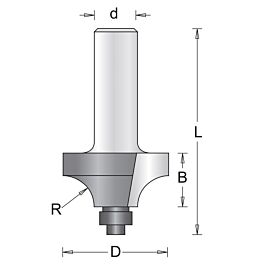 8 mm fraise à arrondir avec roulement 22.2 x 49 x 4.8 mm - HIKOKI - 754103