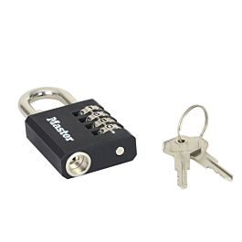 Cadenas 40mm Aluminium combinaison 4 chiffres avec clé de secours MASTERLOCK - 7641EURDBLK