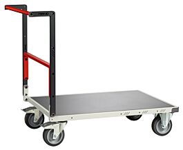 Chariot monté dossier repliable 1000x600 mm plateau tôle galva roues TPE 400 kg - FIMM - 806722341