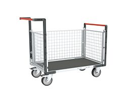 Chariot grillagé avec 2 dossiers + 1 ridelle et plateau 1000x600 mm 500 kg - FIMM - 806724564