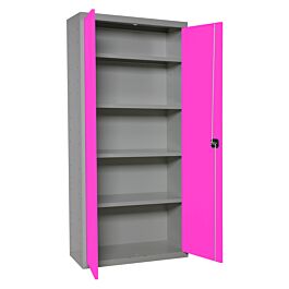Vestiaire métallique 1800x800x400 - 4 niveaux Gris/Rose - SIMON RACK - 8425437069888