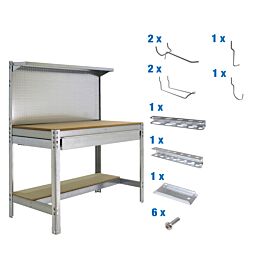 Kit établi Bricolage - 1445x1210x610 - Galvanisé/Bois - SIMON RACK - 8425437072727