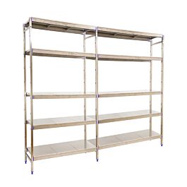Rayonnage mobile bois-métal léger sans vis 2000x2490x400 - 5 niveaux - SIMON RACK - 8425437073939