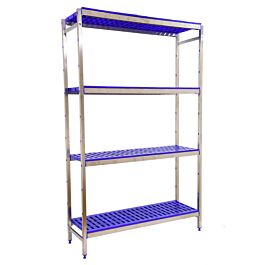 Rayonnage mobile bois-métal léger sans vis 1600x860x500 - 4 niveaux - SIMON RACK - 8425437074622