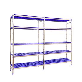 Rayonnage mobile bois-métal léger sans vis 1600x3290x400 - 5 niveaux - SIMON RACK - 8425437075155