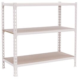Rayonnage bois-métal léger sans vis 1000x1000x500 - 3 niveaux Blanc/Bois - SIMON RACK - 8425437086007