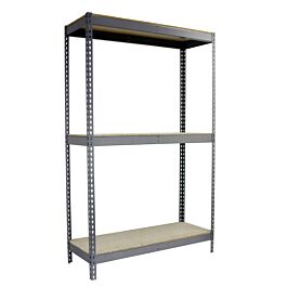 Étagère charge moyenne 500 à 600kg - 2000x2100x600 - 3 niveaux Gris/Bois - SIMON RACK - 8425437092268