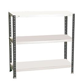 Rayonnage métallique léger à vis 900x800x400 - 3 niveaux Anthracite/Blanc - SIMON RACK - 8425437095856