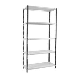 Rayonnage métallique léger à vis 2000x1100x400 - 5 niveaux Anthracite/Blanc - SIMON RACK - 8425437096495
