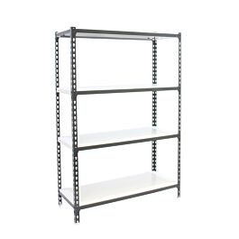 Rayonnage métallique léger sans vis 1500x1000x300 - 4 niveaux Anthracite/Blanc - SIMON RACK - 8425437097553