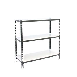Rayonnage métallique léger sans vis 900x1200x400 - 3 niveaux Anthracite/Blanc - SIMON RACK - 8425437098574
