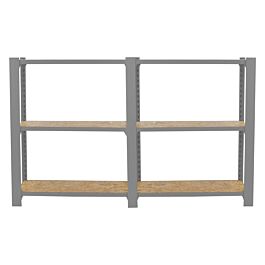 Rayonnage de bureau charge légère sans vis 1000x1600x300 - 3 niveaux Gris - SIMON RACK - 8425437127489