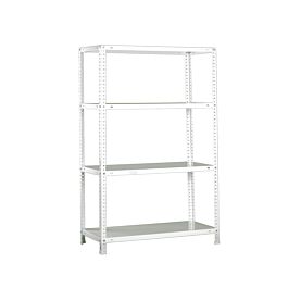 Rayonnage métallique léger à vis 1500x1100x300 - 4 niveaux Blanc - SIMON RACK - 8425437130267