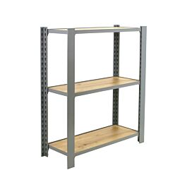 Rayonnage de bureau charge légère sans vis 1000x2400x300 - 3 niveaux Gris - SIMON RACK - 8425437146602