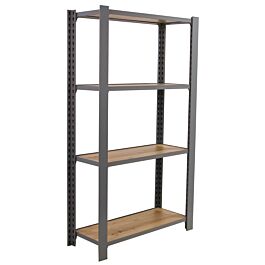 Rayonnage de bureau charge légère sans vis 1500x2400x300 - 4 niveaux Gris - SIMON RACK - 8425437146626