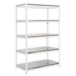Étagère charge moyenne 300 kg 2000x1000x600 - 5 niveaux Blanc - SIMON RACK - 8425437150111