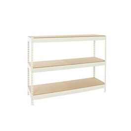 Étagère mobile charge moyenne 400kg - 2000x1800x600 - 3 niveaux Blanc/Bois - SIMON RACK - 8425437151170