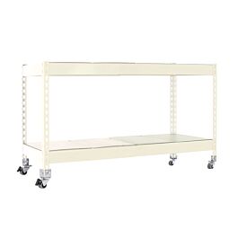 Étagère mobile charge moyenne 75kg - 975x1200x600 - 2 niveaux Blanc - SIMON RACK - 8425437151705