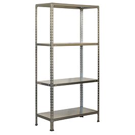 Étagère en kit charge légère sans vis 1600x800x300 - 4 niveaux Galvanisé - SIMON RACK - 8435104937419