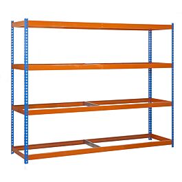 Étagère charge moyenne 500 à 600kg - 2000x1800x600 - 4 niveaux Bleu/Orange - SIMON RACK - 8435104945988